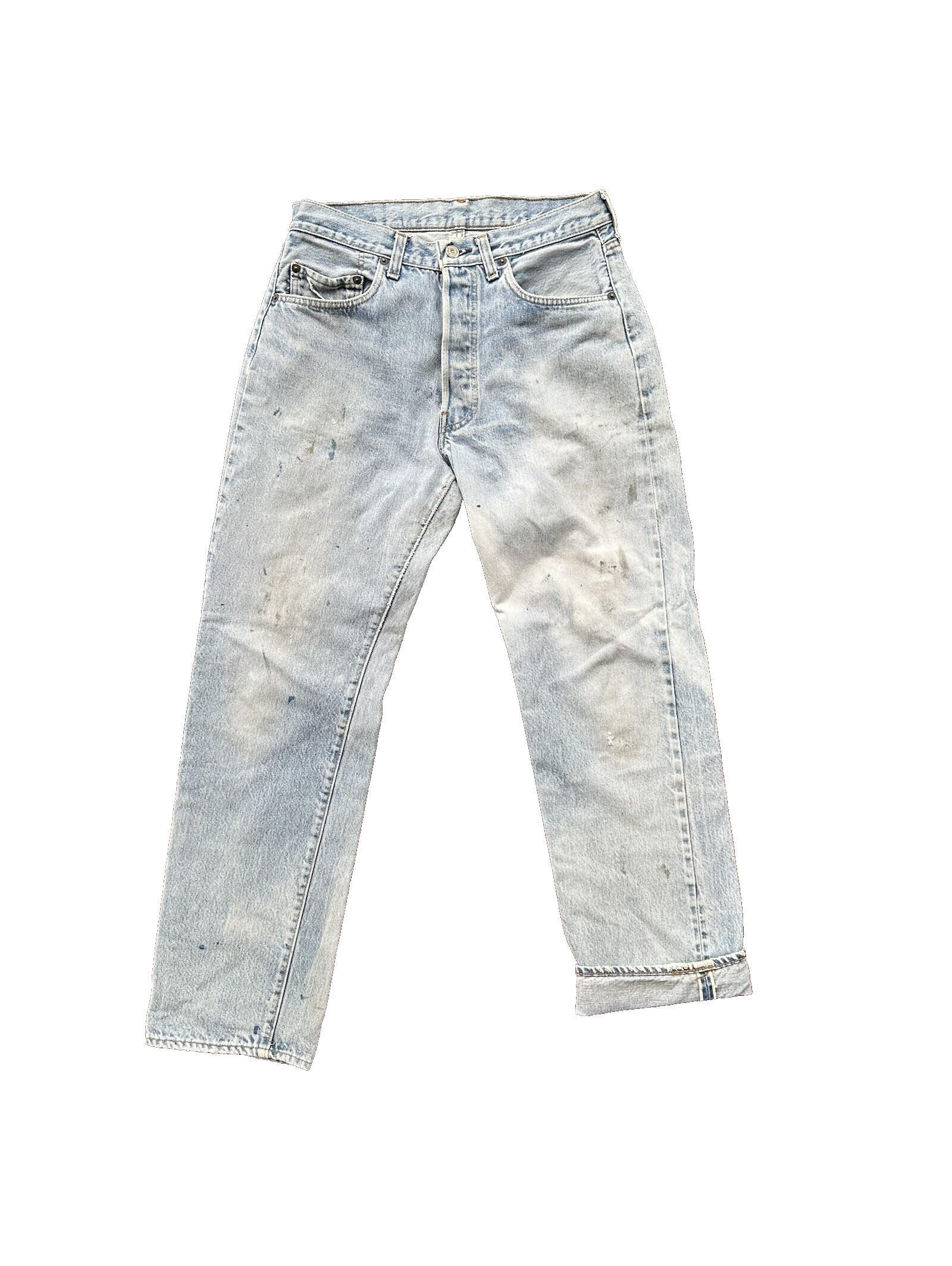 Levis Vintage 80s Redline Selvedge Usa 501 Xx Jeans Light Wash 33x34 Act 29x29